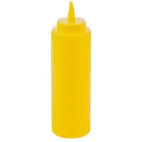Tablecraft 112M 12 oz. Yellow Cone Tip Squeeze Bottle with 38 mm Opening - 12/Pack