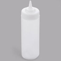 Tablecraft 11253C 12 oz. Clear WideMouth™ Cone Tip Squeeze Bottle with 53 mm Opening - 12/Pack