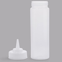 Tablecraft 11253C 12 oz. Clear WideMouth™ Cone Tip Squeeze Bottle with 53 mm Opening - 12/Pack