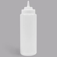 Tablecraft 23363C 32 oz. Clear Widemouth and Wide Tip Top Squeeze Bottle with 63 mm Opening - 12/Pack