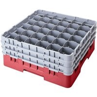 Cambro 36S534416 Cranberry Camrack Customizable 36 Compartment 6 1/8 inch Glass Rack