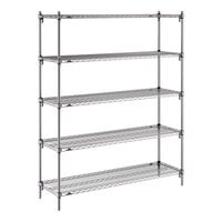 Metro 5A367C Stationary Super Erecta Adjustable 2 Series Chrome Wire Shelving Unit - 18" x 60" x 74"