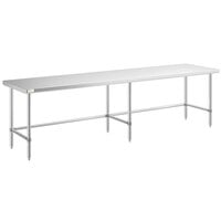 Regency 24" x 120" 16-Gauge 304 Stainless Steel Commercial Open Base Work Table