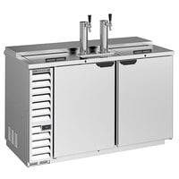 Beverage-Air DD58HC-1-C-S 2 Single Tap Club Top Kegerator Beer Dispenser - Stainless Steel Front, (3) 1/2 Keg Capacity