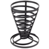 American Metalcraft FCD1 Flat Coil Wrought Iron Cone Basket - 5" x 6 3/4"