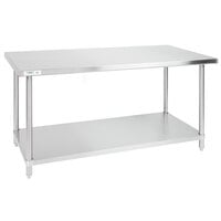 Regency 30 inch x 72 inch 16-Gauge 304 Stainless Steel Commercial Work Table with Undershelf