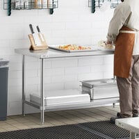 Profeeshaw Stainless Steel Prep Table NSF Commercial Work Table with Undershelf for Kitchen Restaurant 24×24 Inch 
