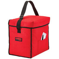 Cambro GBD13913521 Customizable Insulated Red Small Top Loading GoBag™ - 13 inch x 9 inch x 13 inch