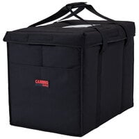 Cambro GBD211417110 Customizable Insulated Black Large Folding Delivery Bag GoBag™ - 21" x 14" x 17"