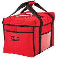 Cambro GBD151212521 Customizable Insulated Red Sandwich GoBag™ - 15 inch x 12 inch x 12 inch