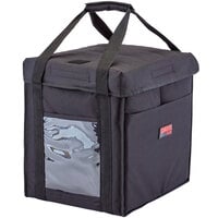 Cambro GBD121515110 Customizable Insulated Black Medium Folding Delivery GoBag™ - 12 inch x 15 inch x 15 inch
