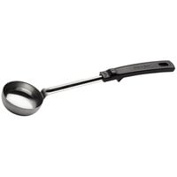 Vollrath 61167 3 oz. Black Solid Round Stainless Steel Spoodle® Portion Spoon with Grip 'N Serve® Handle