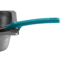 Vollrath 62175 6 oz. Teal Perforated Round Stainless Steel Spoodle® Portion Spoon with Grip 'N Serve® Handle