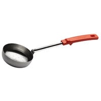 Vollrath 62180 8 oz. Orange Perforated Round Stainless Steel Spoodle® Portion Spoon with Grip 'N Serve® Handle