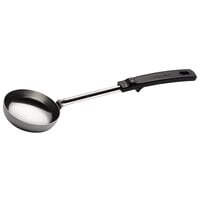 Vollrath 61174 5 oz. Black Solid Round Stainless Steel Spoodle® Portion Spoon with Grip 'N Serve® Handle