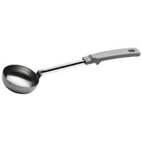 Vollrath 62172 4 oz. Gray Solid Round Stainless Steel Spoodle® Portion Spoon with Grip 'N Serve® Handle
