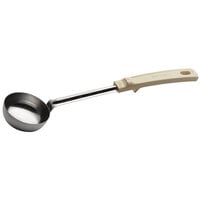 Vollrath 62167 3 oz. Ivory Solid Round Stainless Steel Spoodle® Portion Spoon with Grip 'N Serve® Handle
