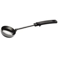 Vollrath 61172 4 oz. Black Solid Round Stainless Steel Spoodle® Portion Spoon with Grip 'N Serve® Handle