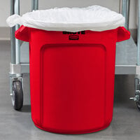 Rubbermaid FG261000RED BRUTE Red 10 Gallon Round Trash Can