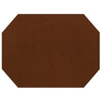 H. Risch, Inc. PLACEMATDXOCT-TAMBURNTSIENNA Tamarac 16 inch x 12 inch Customizable Burnt Sienna Premium Sewn Faux Leather Octagon Placemat - 12/Pack