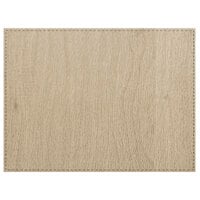 H. Risch, Inc. PLACEMATDX-SHERWOODBUFF Sherwood 16" x 12" Customizable Buff Premium Sewn Faux Wood Rectangle Placemat