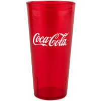 GET 6624-RC 24 oz. Red Coca-Cola® SAN Plastic Pebbled Tumbler - 72/Case