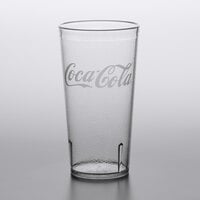 GET 6620-CC 20 oz. Clear Coca-Cola® SAN Plastic Pebbled Tumbler - 72/Case