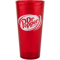 GET 6624-R-DR 24 oz. Red Dr. Pepper® SAN Plastic Pebbled Tumbler - 72/Case