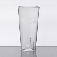 GET 6624-CC 24 oz. Clear Coca-Cola® SAN Plastic Pebbled Tumbler - 72/Case