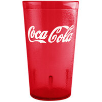 GET 6612-RC 12 oz. Red Coca-Cola® SAN Plastic Pebbled Tumbler - 72/Case
