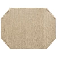 H. Risch, Inc. PLACEMATDXOCT-SHERWOODBUFF Sherwood 16" x 12" Customizable Buff Premium Sewn Faux Wood Octagon Placemat