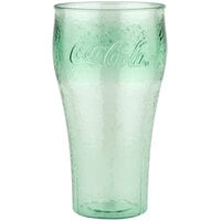 GET 3324-JC Bell 24 oz. Jade Coca-Cola® Polycarbonate Pebbled Soda Glass - 72/Case