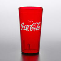 GET 6632-RC 32 oz. Red Coca-Cola® SAN Plastic Tall Pebbled Tumbler - 72/Case