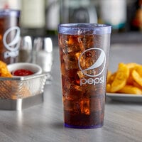 GET 6620-BP 20 oz. Blue Pepsi® SAN Plastic Pebbled Tumbler - 72/Case