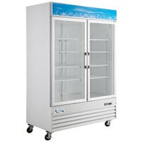 Avantco GDC-49F-HC 53 inch White Swing Glass Door Merchandiser Freezer with LED Lighting