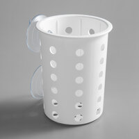 Steril-Sil PN1-WHITE White Perforated Plastic Flatware Cylinder with Suction Cups