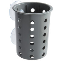Steril-Sil PN1-GRAY Gray Perforated Plastic Flatware Cylinder with Suction Cups