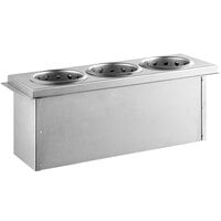 Steril-Sil E1-BS3OE-SS Stainless Steel 3-Cylinder Drop-In Flatware Basket with Stainless Steel Cylinders