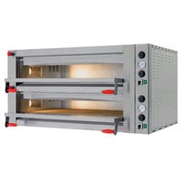 Omcan 40641 Electric Countertop 41 3/8" Double Deck Pyralis Series Pizza Oven - 220V, 3 Phase, 18 kW