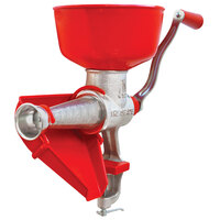 Tre Spade Red Stainless Steel Manual Tomato Squeezer with Plastic Bowl