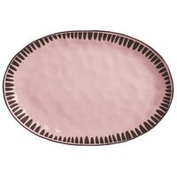 World Tableware DULCET-4P Dulcet 12 5/8" x 8 5/8" Pink Stoneware Platter - 12/Case