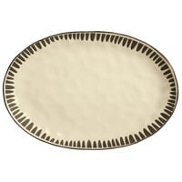 World Tableware DULCET-4C Dulcet 12 5/8 inch x 8 5/8 inch Cream Stoneware Platter   - 12/Case
