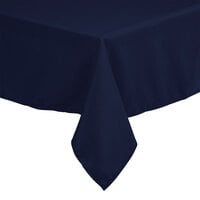 Intedge Rectangular Navy Blue 100% Polyester Hemmed Cloth Table Cover
