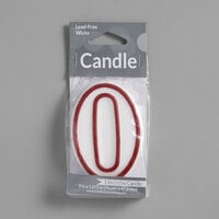 Creative Converting 080183033 3" Red Outlined "0" Candle