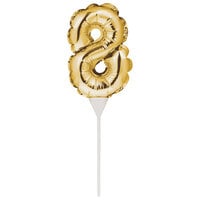 Creative Converting 331864 9 inch Gold 8 inch Balloon Cake Topper