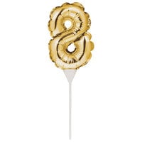 Creative Converting 331864 9" Gold "8" Balloon Cake Topper