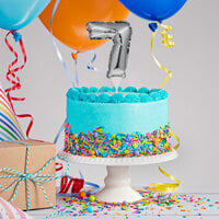 Creative Converting 337508 9 inch Silver 7 inch Balloon Cake Topper