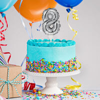 Creative Converting 337506 9 inch Silver 8 inch Balloon Cake Topper