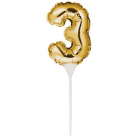 Creative Converting 331859 9 inch Gold 3 inch Balloon Cake Topper