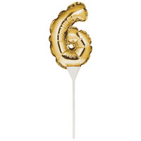 Creative Converting 331862 9 inch Gold 6 inch Balloon Cake Topper